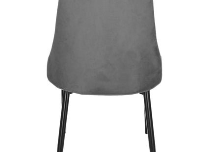 Stoel - Gestoffeerd - Fluwelen - Metaal - Woonkamer - Keuken - Eetkamer - Interieur - Donkergrijs
