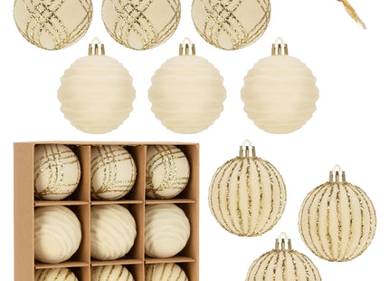 Kerstballen | 9 Stuks | 7 cm | Goud | Velours