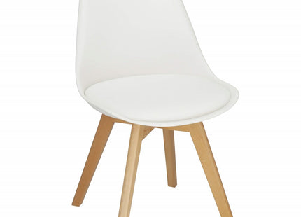 Eetkamerstoel - Gestoffeerd - Wit- 82 x 44,5 x 41 CM