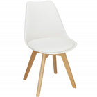 Eetkamerstoel - Gestoffeerd - Wit- 82 x 44,5 x 41 CM
