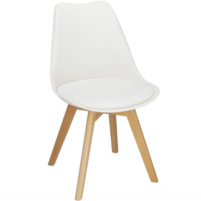 Eetkamerstoel - Gestoffeerd - Wit- 82 x 44,5 x 41 CM