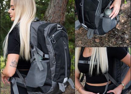 Backpack - Rugzak - Multifunctioneel - Kamperen - Reizen - 60 Liter - Grijs/Zwart