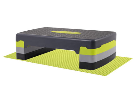 Aerobic Stepper | Verstelbaar | Inclusief Mat | Grijs/Groen