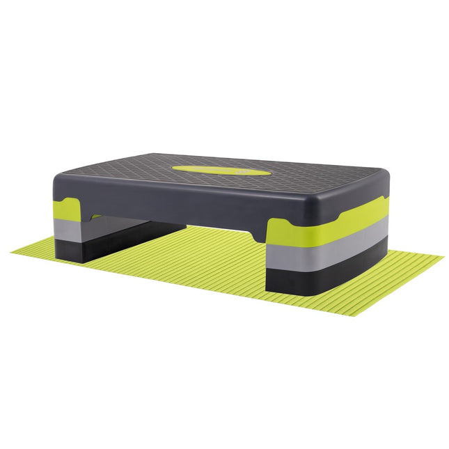 Aerobic Stepper | Verstelbaar | Inclusief Mat | Grijs/Groen