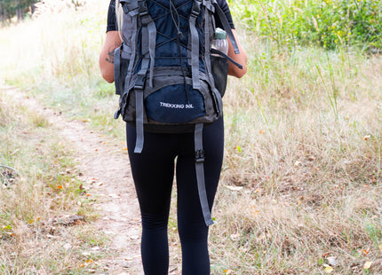 Backpack - Rugzak - Multifunctioneel - Kamperen - Reizen - Regenhoes - 90 Liter - Grijs/Blauw