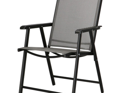 Tuinstoelen | Tuinstoelen | Verstelbare Rugleuning | Inklapbaar | Aluminium & Textileen | 2 Stuks | Zwart/Grijs