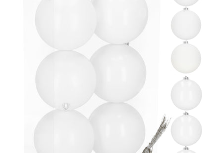 Kerstballen | 6 Stuks | 10 cm | Wit