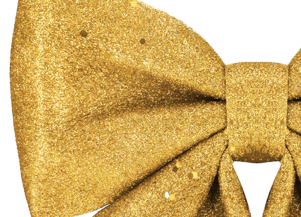 Kersthanger | Kerstversiering | Kerstdecoratie Voor Binnen | Kerststrik | Goud | Glitter| 20 cm | 1 Stuk