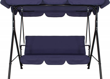 Schommelbank | Luna-Schommel | 3-zits | Waterafstotend | Inclusief 2 Kussens | Verstelbare Luifel | 170 x 110 x 150 cm | Marineblauw