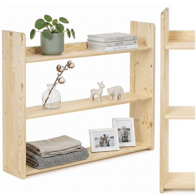 Wandplank - Boekenplank - Kruidenplank - Ophangbaar - Naturel - 10 Kg - 20 x 90 x 74 Cm