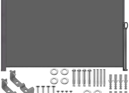 Windscherm - Tuinscherm - Oprolbaar - Waterbestendig - Staal - Aluminium - Grafiet - 400 X 180 CM