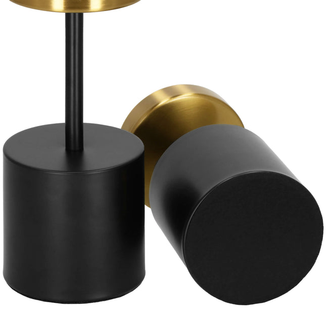 Kandelaar - Metaal - Set Van 2 - Rond - Zwart/Goud