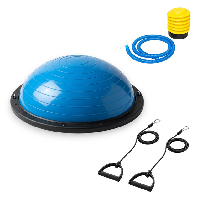 Muntel® - Balanstrainer - Balanskussen - Balansbal - Wiebelkussen - Fitnessbal - Ø 60 CM - Inclusief Weerstandsbanden En Pomp