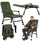 Campingstoel | Visstoel | Opvouwbaar | Groen | Staal | Polyester | 57 x 71 x 90 cm | 140 Kg