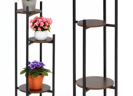 Plantenstandaard - Bloemenstandaard - Plantenrek - Bloementrap - Metaal - 3 laags - 81 Cm - Zwart