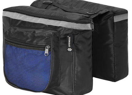 Fietstas - Dubbel - Opbergen - Zwart/Blauw - 15 L