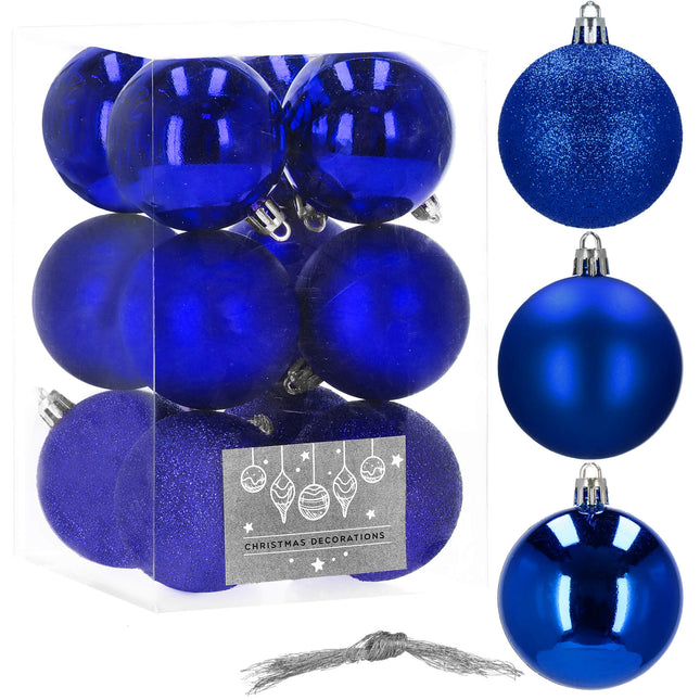 Kerstballen | 12 Stuks | 6 cm | Blauw