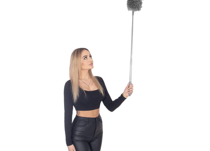 Wasbare Telescopische Stoffer -Stofdoek - Telescopische - Borstel - 75-254 cm - 2 Delig - Grijs