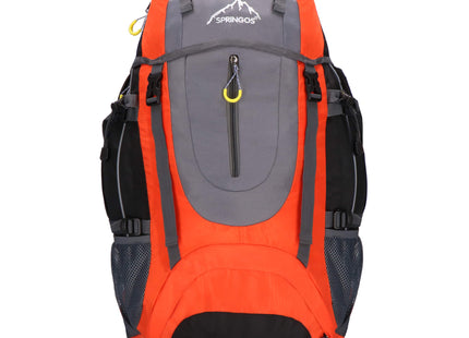 Backpack - Rugzak - Multifunctioneel - Kamperen - Reizen - Regenhoes - Fluitje - 70 Liter - Grijs/Oranje