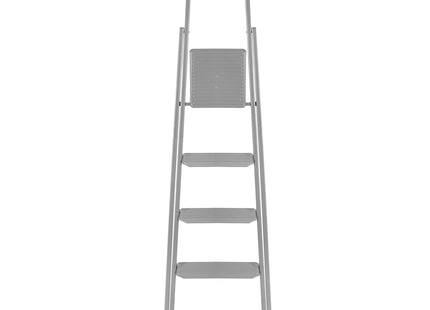 Huishoudtrap - Ladder - Keukentrapje - 5 - Etages - Antislip - Opvouwbaar - Grijs - 150 KG - Grijs