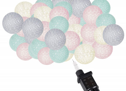 Fairy Lights | 6 m | 30 LED | Grijs/Roze/Crème/Turkoois