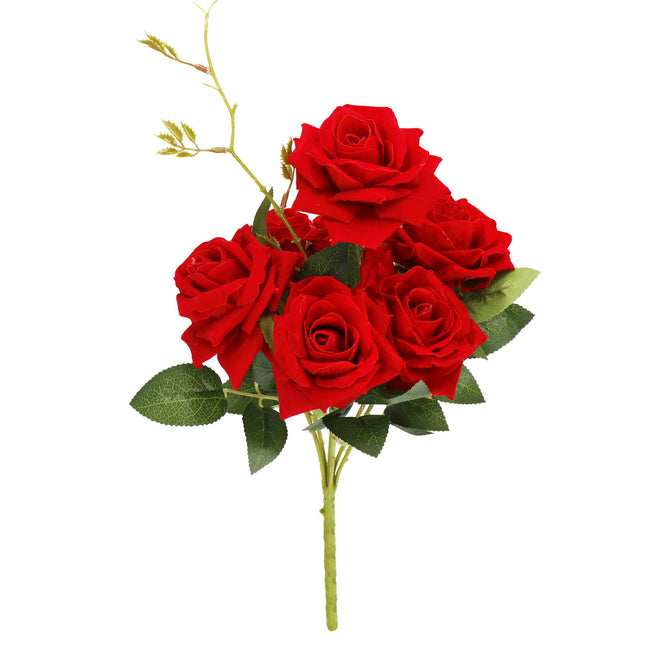 Kunstboeket - Sierboeket - Decoratief - Rozen - Decoratief - 6 Rozen - 55 cm