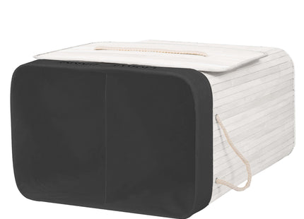 Dubbele Wasmand | 105 L | Met Deksel | Polyester | Grijs | Wit