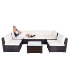 Tuinset - 6 Delig - Stoelen - Bank - Tafel - Rotan - Hoekbank - Zwart/Wit