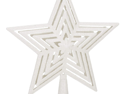 Kerstboom Piek | GlitterSter | 23 cm | Zilver