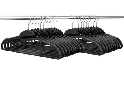 Kledinghangers | Kledinghanger | 20 Stuks | Anti-slip | Zwart | Kunststof