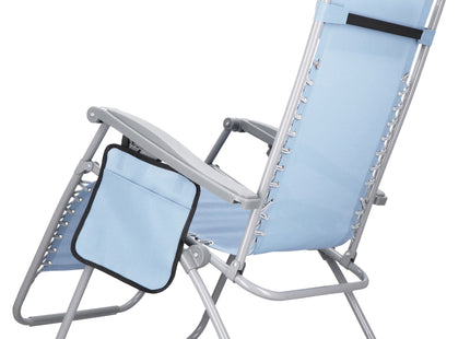 Tuinstoel | Ligstoel | Opvouwbaar | Verstelbaar | Ergonomische Hoofdsteun | Lichtblauw
