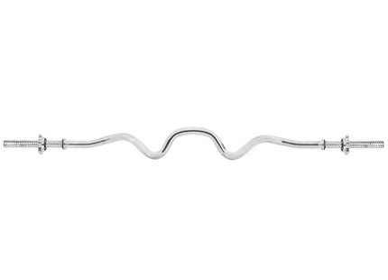 Actiget®  Curlstang | Halterstang | Barbell | Chroomstaal | Verbogen | 120 cm | 25 mm | 2 Klemmen