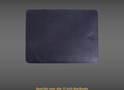 Baltan Leren Laptop Sleeve - Voor MacBook - Laptophoes - 13 inch - Zwart