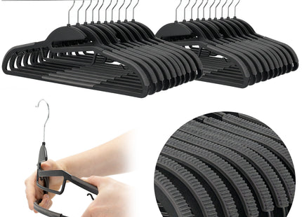 Kledinghangers | Kledinghanger | 20 Stuks | Anti-slip | Zwart | Kunststof