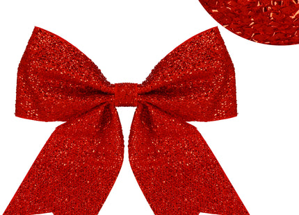 Kerstboomhanger | Strik | Rode Glitter | 20 CM