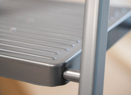 Huishoudtrap - Ladder - Keukentrapje - 5 - Etages - Antislip - Opvouwbaar - Grijs - 150 KG - Grijs