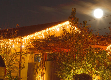 IJspegel Verlichting | 12 m + 2.5 m Snoer | 300 LED | Flash | Koppelbaar | Warm Wit
