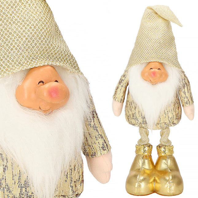Kerstkabouter - Gnome - Dwerg - Kerstversiering - Goud - 50 cm