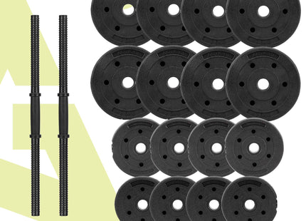 Dumbells Set - 30 KG - 2 x 15 KG - Set van 2 stuks - Zwart