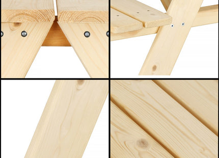 Picknicktafel Voor Kinderen -  Hout - 90 x 79 x 50 cm - Naturel
