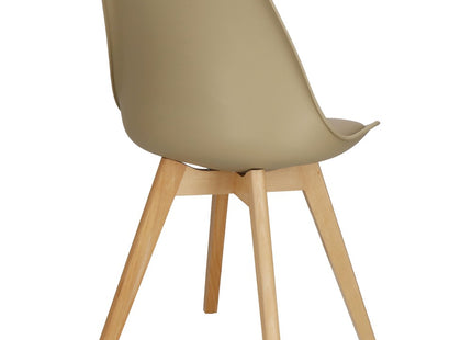 Eetkamerstoel - Gestoffeerd - Beige - 82 x 44,5 x 41 CM