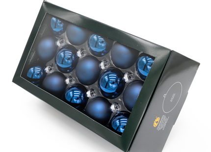 Kerstballen Glas | 30 Stuks | Mix | Glas | Mat | Glans | Donkerblauw
