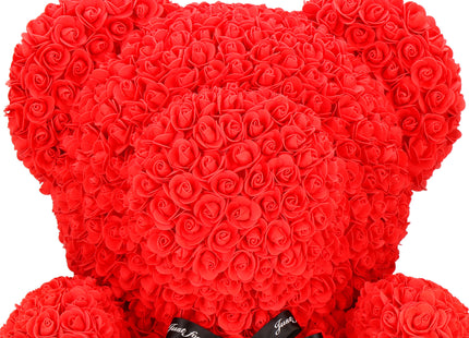 Rozen Beer | Rozenbeer | Rose Bear | Rozen Teddybeer | Liefde | Inclusief Giftbox | 68 x 50 x 48 cm | Rood / Zwart