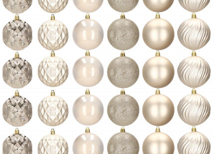 Kerstballen | 30 Stuks | 8 cm | Beige/Goud Tinten