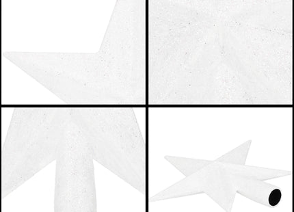 Kerstboom Piek | Glitter | Ster | 15 cm | Wit