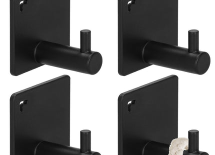 Ophanghaken | Handdoekhaak | 4 Stuks | Zwart