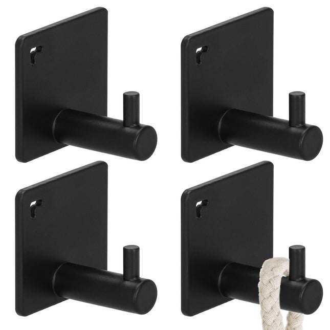 Ophanghaken | Handdoekhaak | 4 Stuks | Zwart