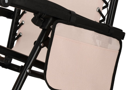 Tuinstoel | Ligstoel | Opvouwbaar | Verstelbaar | Ergonomische Hoofdsteun | Crème