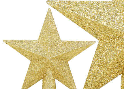 Kerstboom Piek | Glitter | Ster | 15 cm | Goud