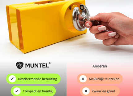 Disselslot - Inclusief Discuslot - Aanhanger / Caravan - Universeel - Geel